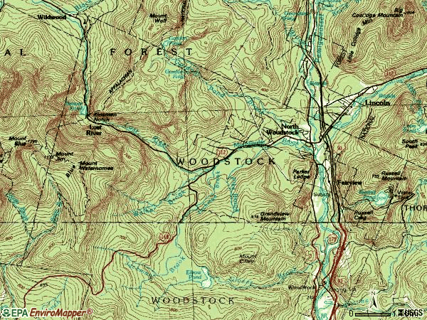 Zip code 03262 topographic map