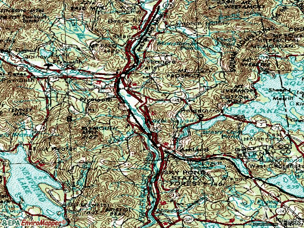 Zip code 03264 topographic map