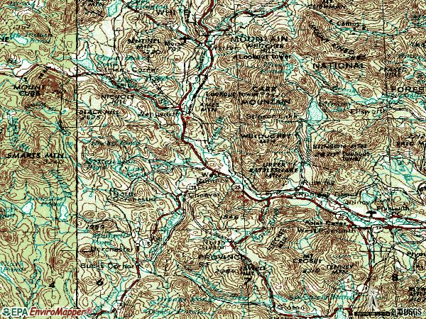 Zip code 03266 topographic map
