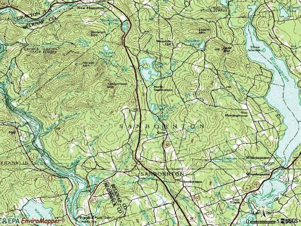 Zip code 03269 topographic map