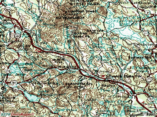 Zip code 03278 topographic map