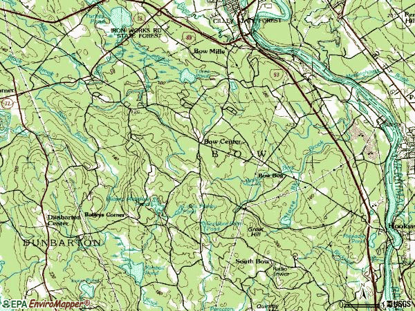 Zip code 03304 topographic map