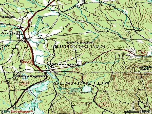 Zip code 03442 topographic map