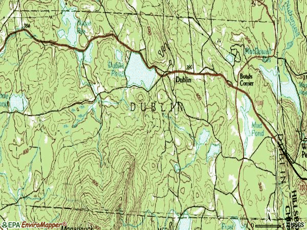 Zip code 03444 topographic map