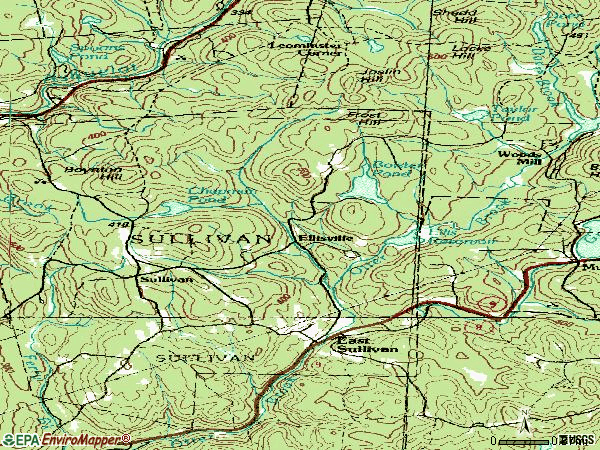 Zip code 03445 topographic map