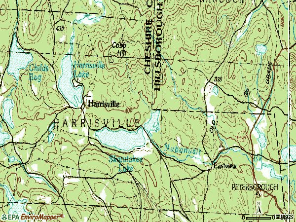 Zip code 03450 topographic map