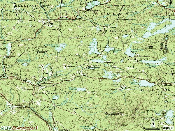 Zip code 03455 topographic map