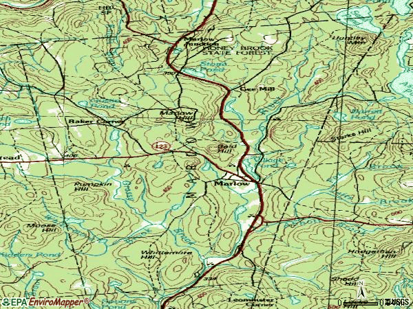 Zip code 03456 topographic map