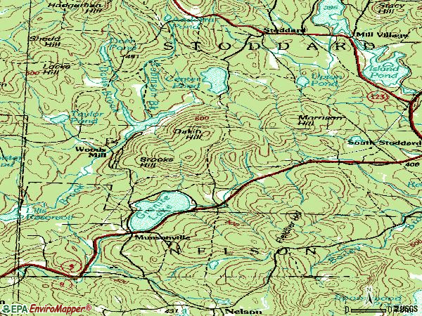 Zip code 03457 topographic map