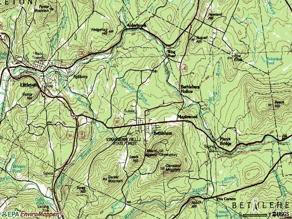 Zip code 03574 topographic map