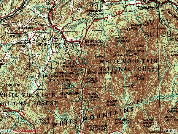 Zip code 03580 topographic map