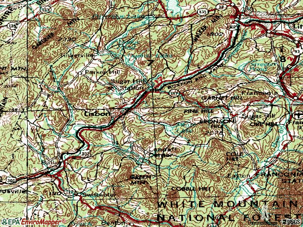 Zip code 03585 topographic map