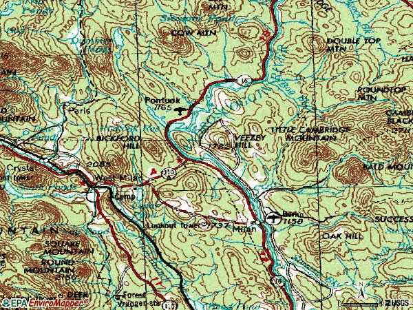 Zip code 03588 topographic map