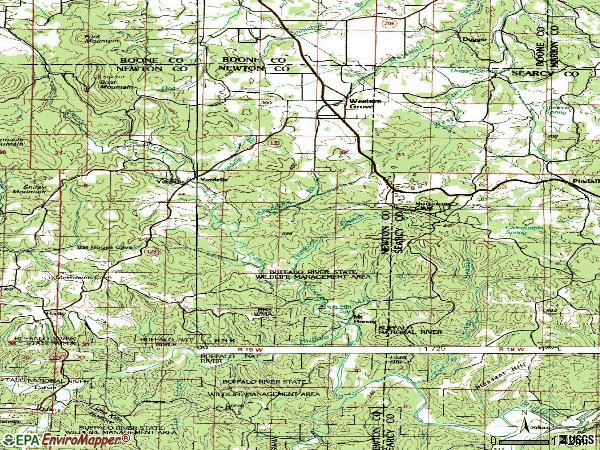 Zip code 72685 topographic map