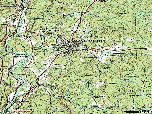 Zip code 03743 topographic map
