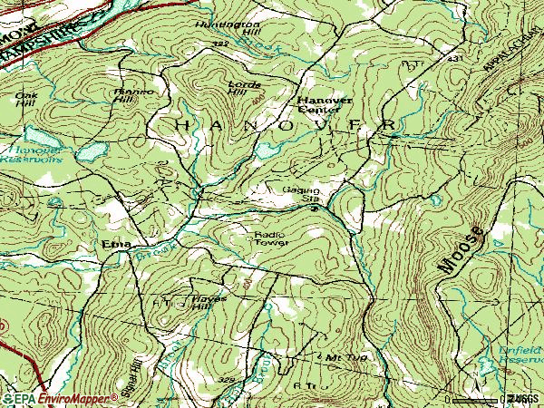 Zip code 03750 topographic map