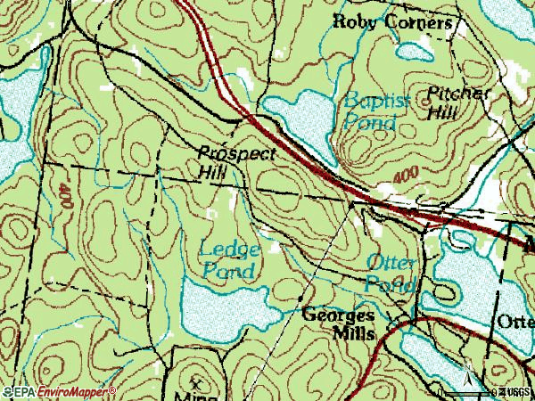 Zip code 03751 topographic map