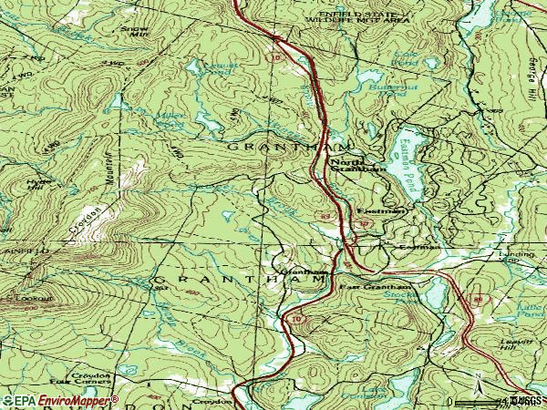 Zip code 03753 topographic map