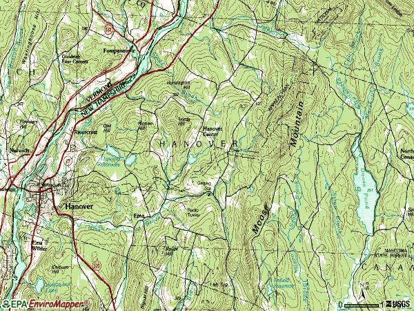 Zip code 03755 topographic map