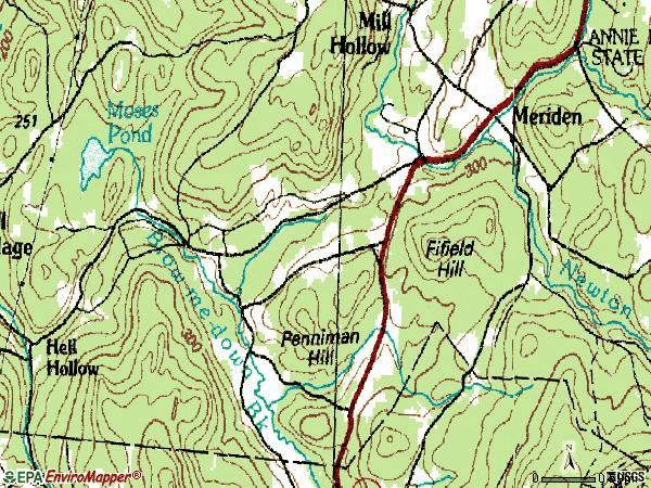 Zip code 03770 topographic map