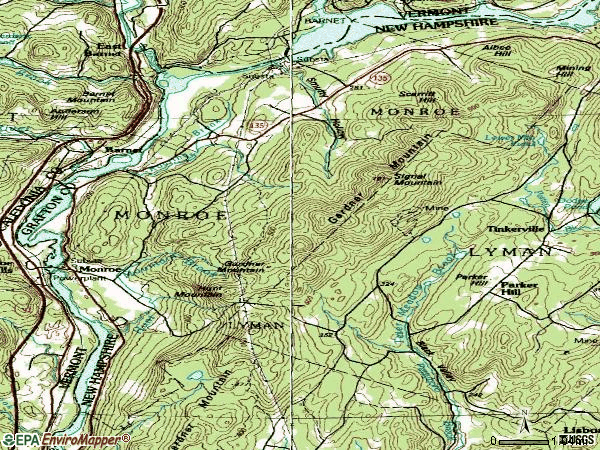 Zip code 03771 topographic map