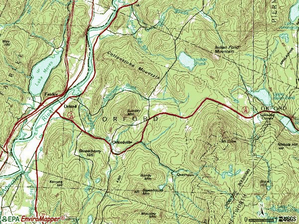 Zip code 03777 topographic map