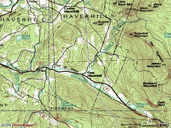 Zip code 03780 topographic map
