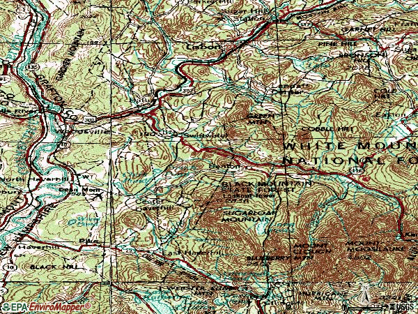 Zip code 03785 topographic map