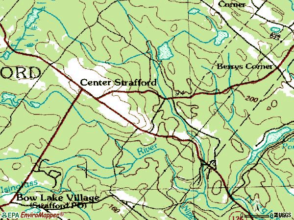 Zip code 03815 topographic map