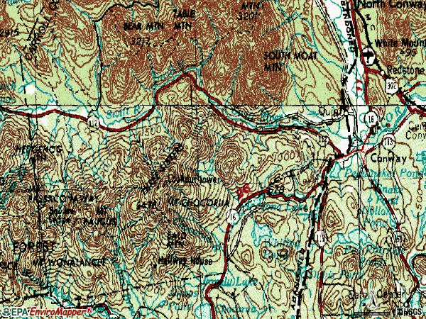 Zip code 03818 topographic map