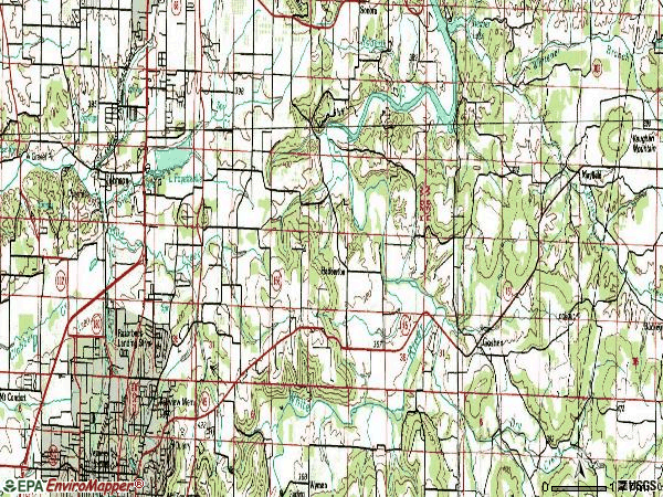 Zip code 72703 topographic map