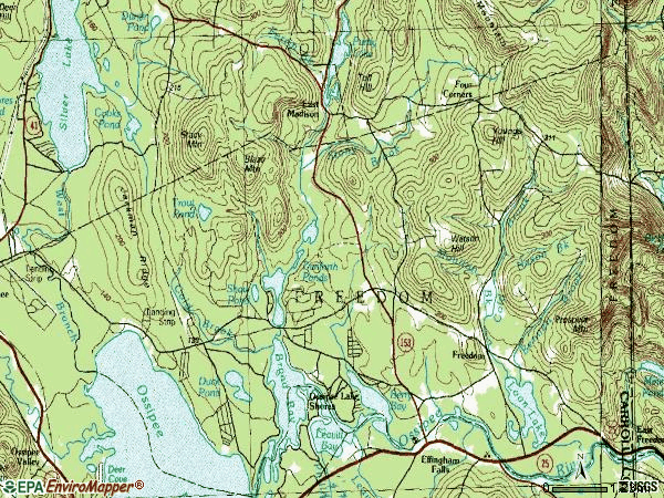 Zip code 03836 topographic map