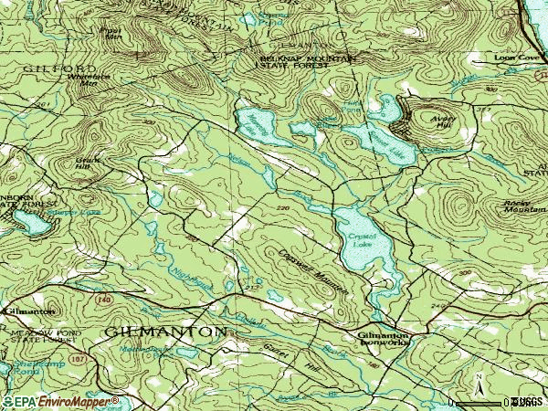 Zip code 03837 topographic map