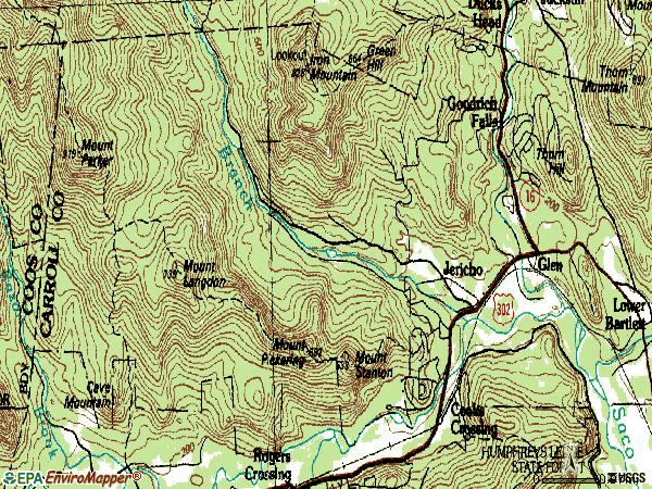 Zip code 03838 topographic map
