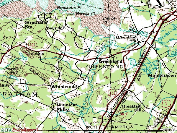 Zip code 03840 topographic map