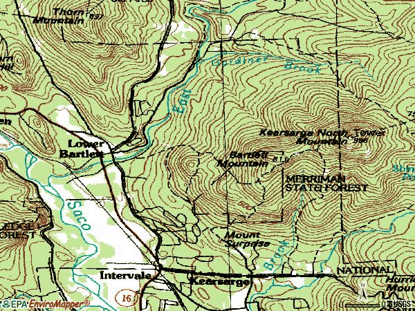 Zip code 03845 topographic map