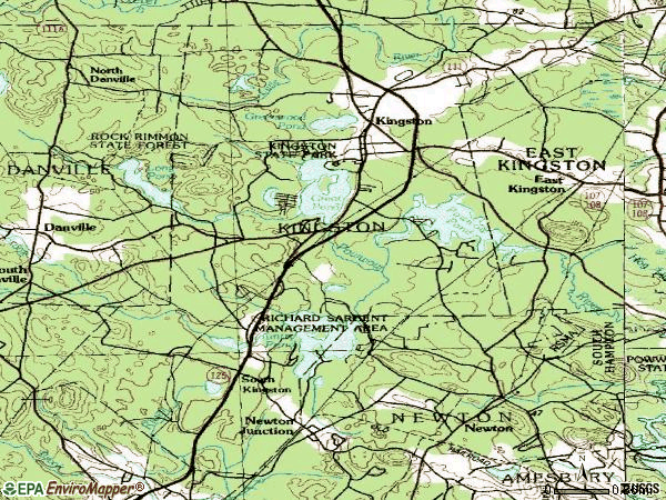 Zip code 03848 topographic map