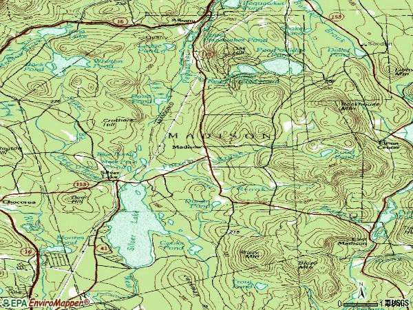 Zip code 03849 topographic map