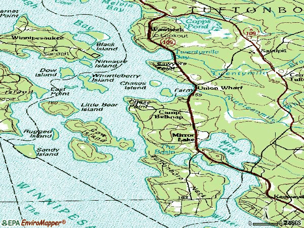 Zip code 03853 topographic map