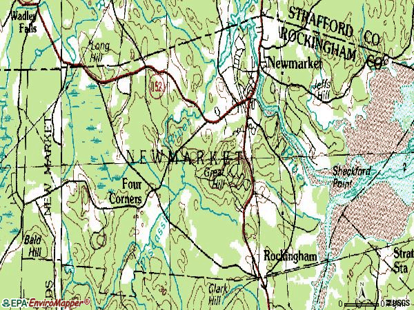 Zip code 03857 topographic map