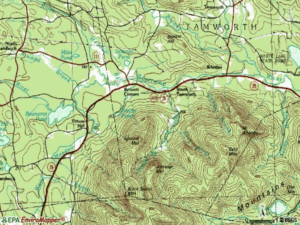 Zip code 03883 topographic map