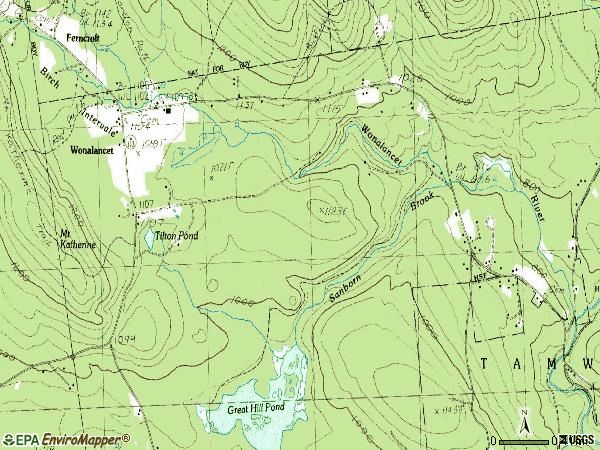 Zip code 03897 topographic map
