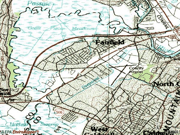 Zip code 07004 topographic map