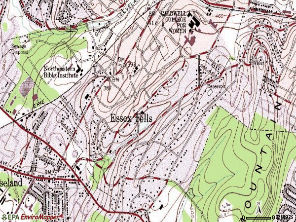 Zip code 07021 topographic map