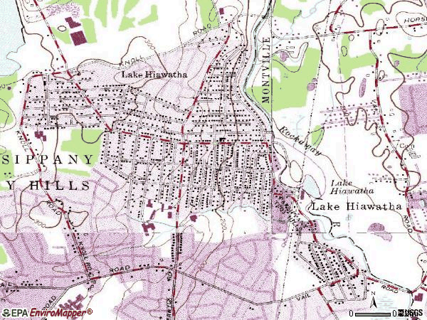 Zip code 07034 topographic map