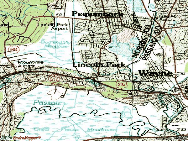 Zip code 07035 topographic map