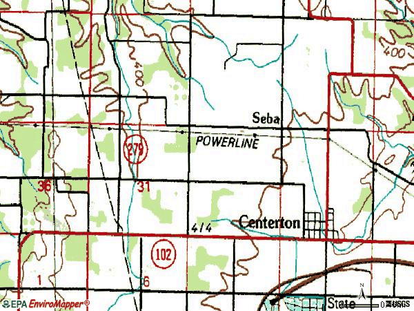 Zip code 72719 topographic map