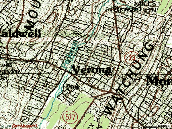 Zip code 07044 topographic map