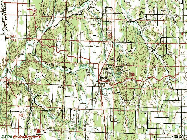 Zip code 72722 topographic map