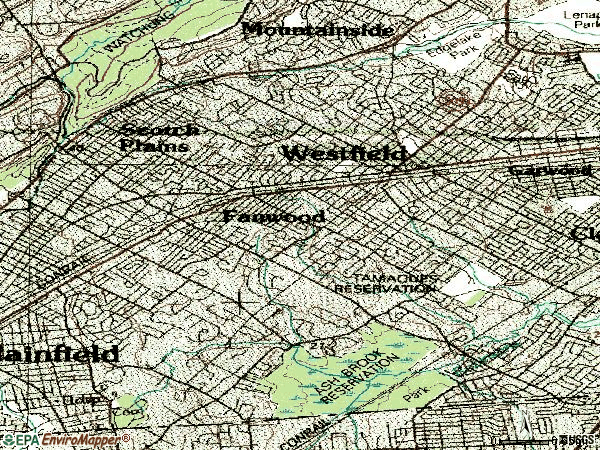 Zip code 07076 topographic map